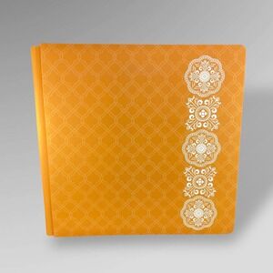 Creative Memories 12x12 Scrapbook Album Orange Pattern circa 2010s